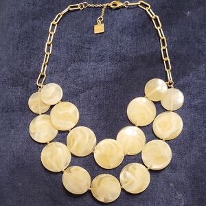 ZENZII Gold Necklace with Cream Discs
